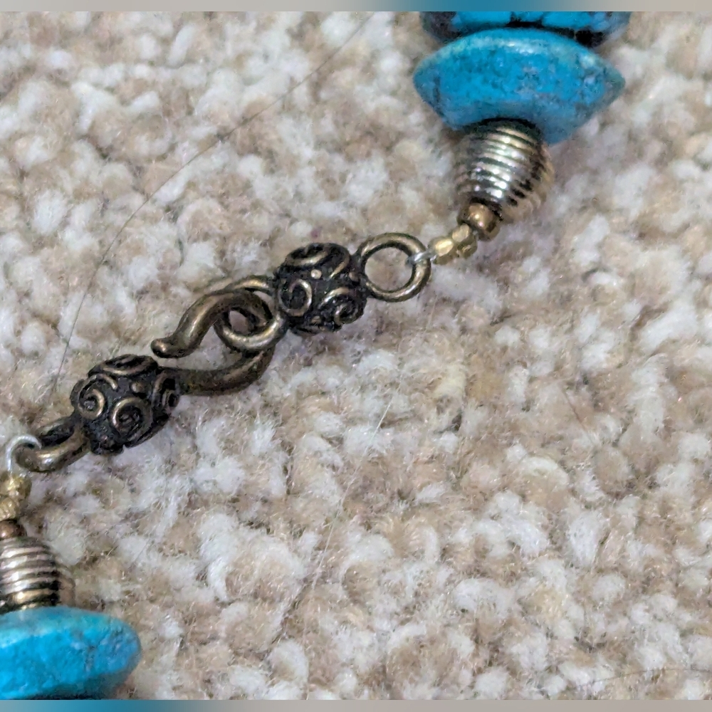 Vintage Genuine Turquoise Necklace/30" good condition - Picture 5 of 7